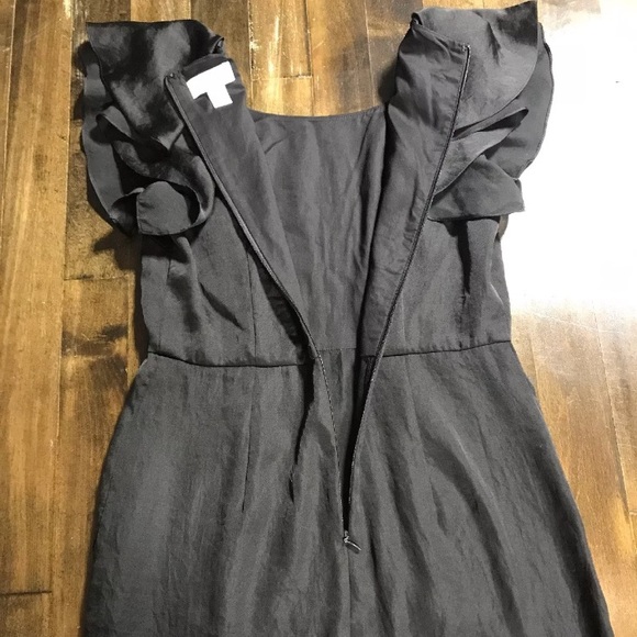 LOFT Women’s Satin Sheath Dress Flutter Sleeves - Picture 6 of 8